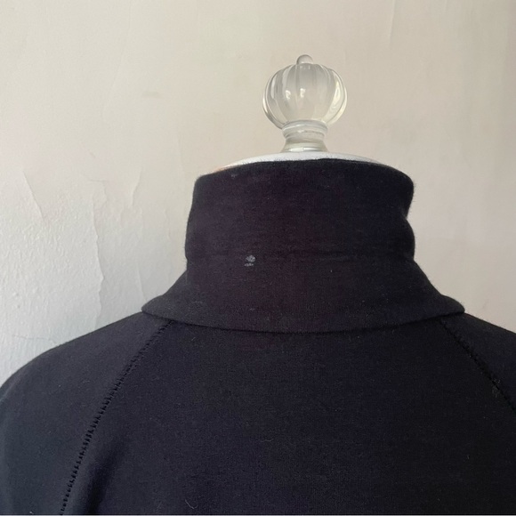 St. John Sport Black Stretch Cotton Zip Up Snap Detail Sweater Jacket Size Med - Picture 9 of 10